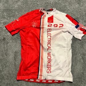 Podiumwear Cycle Jersey Shirt Mens Large Performance Cycling Pocket Electrical